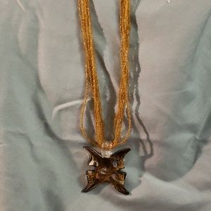 Glass butterfly necklace